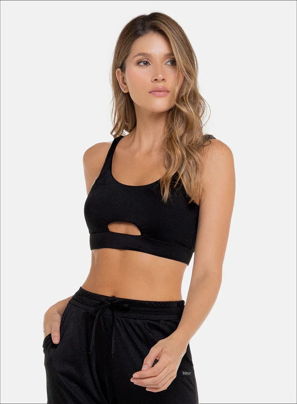 Top casual color negro para mujer, marca BABALÚ, referencia 112003, vista frontal. Compra al por mayor en int.babalu.com.co en USD.