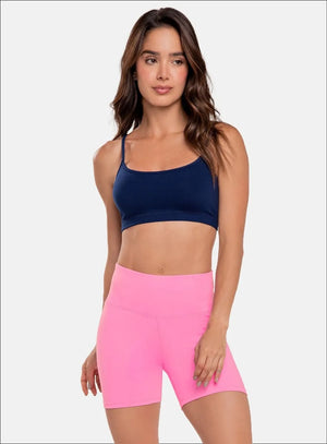 Top deportivo color amarillo neon para mujer, marca BABALÚ, referencia 15943, vista frontal. Compra al por mayor en int.babalu.com.co en USD.