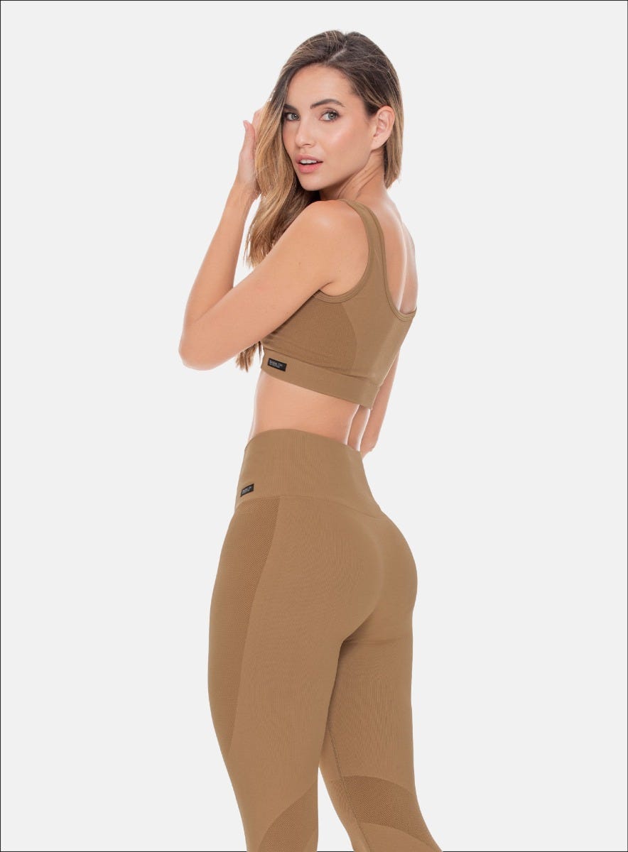 Top deportivo color arequipe para mujer, marca BABALÚ, referencia 108913, vista lateral. Compra al por mayor en int.babalu.com.co en USD.