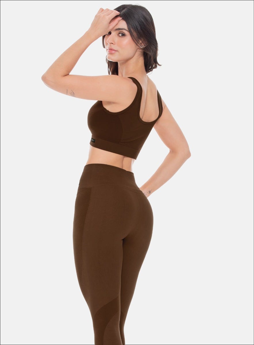 Top deportivo color arequipe para mujer, marca BABALÚ, referencia 108913, vista lateral. Compra al por mayor en int.babalu.com.co en USD.