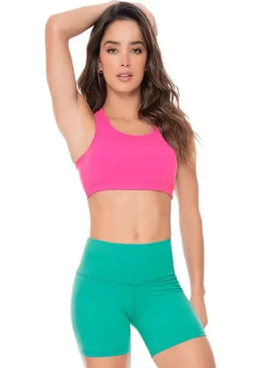 Top deportivo color fucsia para mujer, marca BABALÚ, referencia 30053, vista frontal. Compra al por mayor en int.babalu.com.co en USD.