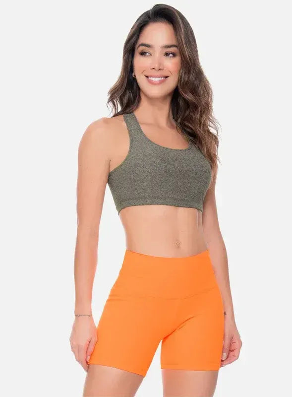 Top deportivo color gris para mujer, marca BABALÚ, referencia 30053, vista frontal. Compra al por mayor en int.babalu.com.co en USD.