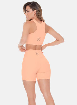 Top deportivo color melon para mujer, marca BABALÚ, referencia 108813, vista trasera. Compra al por mayor en int.babalu.com.co en USD.