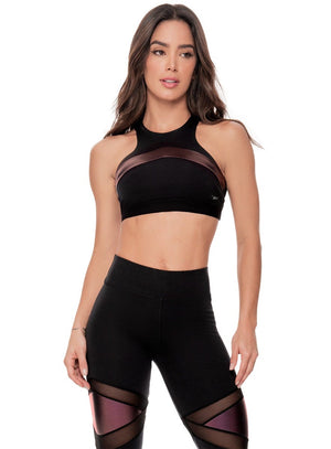 Top deportivo color morado para mujer, marca BABALÚ, referencia 101203, vista frontal. Compra al por mayor en int.babalu.com.co en USD.