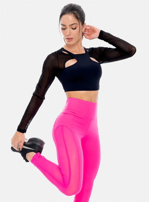 Top deportivo color negro para mujer, marca BABALÚ, referencia 106283, vista frontal. Compra al por mayor en int.babalu.com.co en USD.