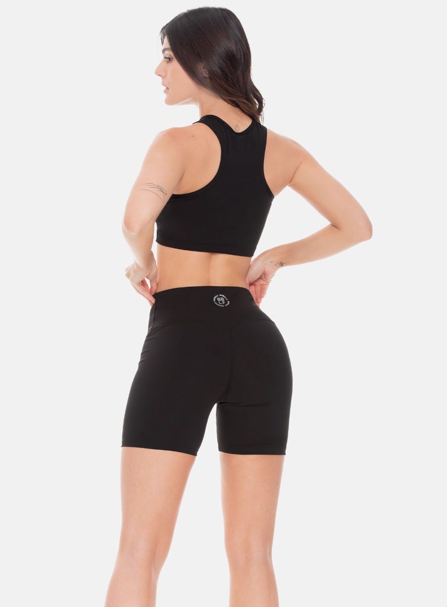 Top deportivo color negro para mujer, marca BABALÚ, referencia 108813, vista trasera. Compra al por mayor en int.babalu.com.co en USD.