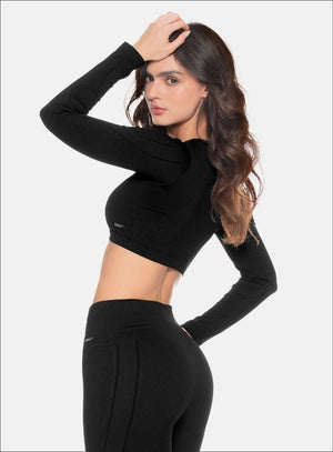 Top deportivo color negro para mujer, marca BABALÚ, referencia 109313, vista lateral. Compra al por mayor en int.babalu.com.co en USD.