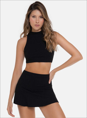 Top deportivo color negro para mujer, marca BABALÚ, referencia 111673, vista frontal. Compra al por mayor en int.babalu.com.co en USD.