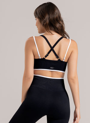 Top deportivo color negro para mujer, marca BABALÚ, referencia 115263, vista trasera. Compra al por mayor en int.babalu.com.co en USD.