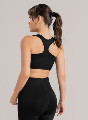 Top deportivo color negro para mujer, marca BABALÚ, referencia 115373, vista trasera. Compra al por mayor en int.babalu.com.co en USD.