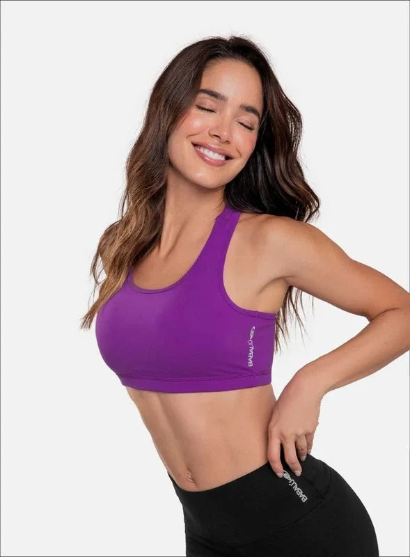 Top deportivo color negro para mujer, marca BABALÚ, referencia 30053, vista frontal. Compra al por mayor en int.babalu.com.co en USD.