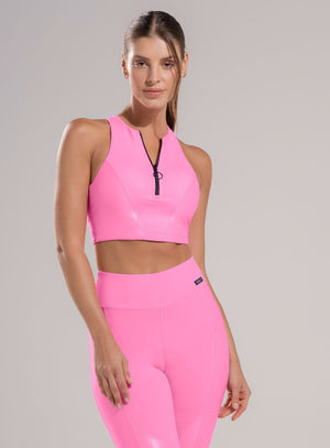 Top deportivo color rosado para mujer, marca BABALÚ, referencia 112433, vista frontal. Compra al por mayor en int.babalu.com.co en USD.