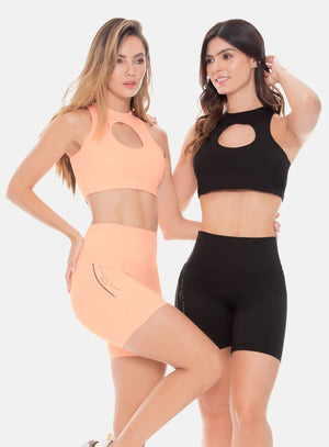 Top deportivo color verde para mujer, marca BABALÚ, referencia 108813, vista frontal. Compra al por mayor en int.babalu.com.co en USD.
