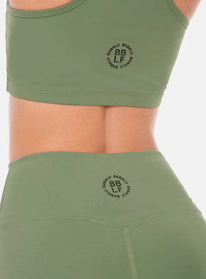 Top deportivo color verde para mujer, marca BABALÚ, referencia 108813, vista trasera. Compra al por mayor en int.babalu.com.co en USD.