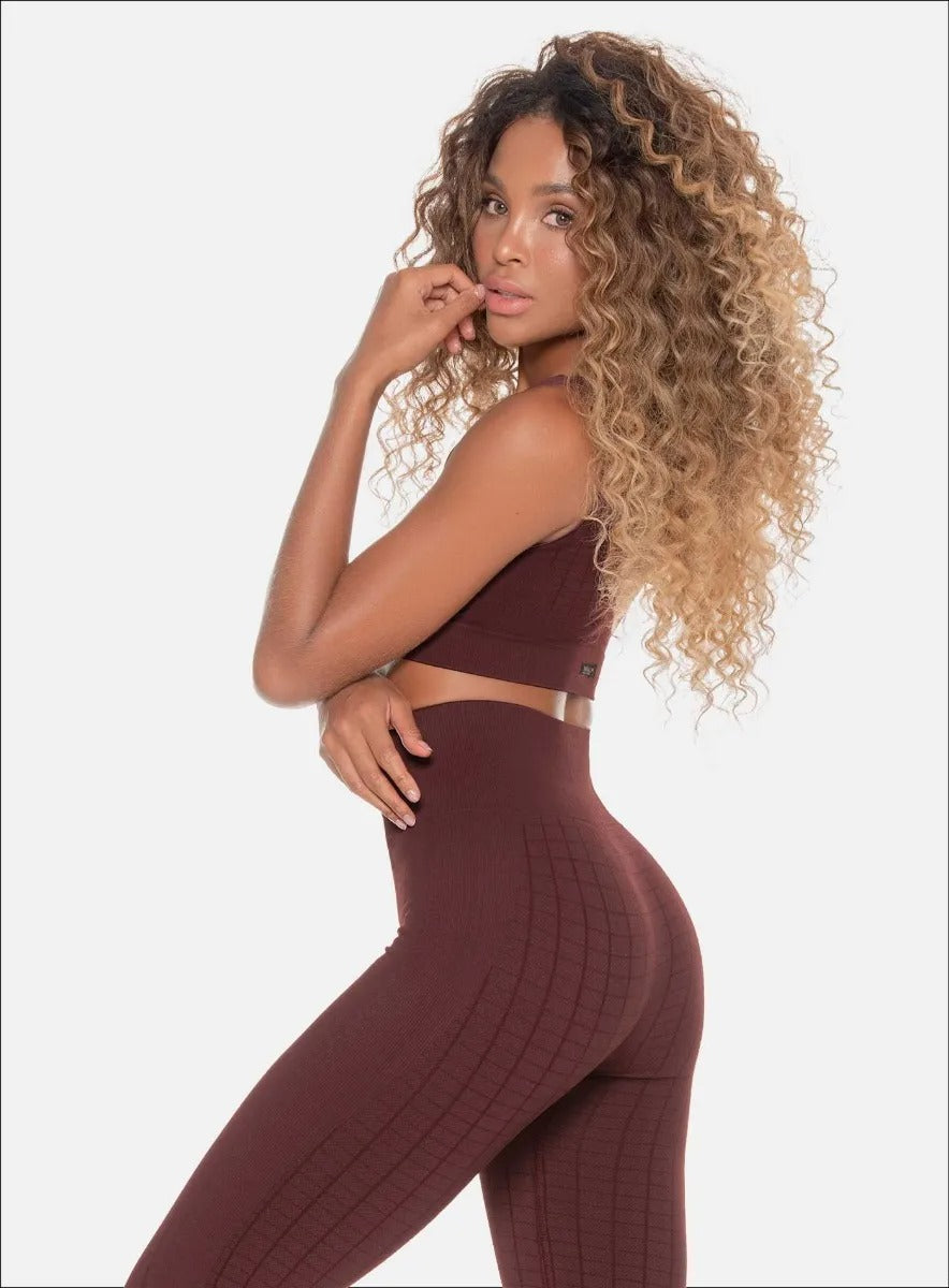 Top deportivo color vino tinto para mujer, marca BABALÚ, referencia 109863, vista lateral. Compra al por mayor en int.babalu.com.co en USD.