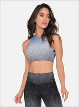 TOP DEPORTIVO POLIAMIDA JACQUARD CON EFECTO DEGRADE