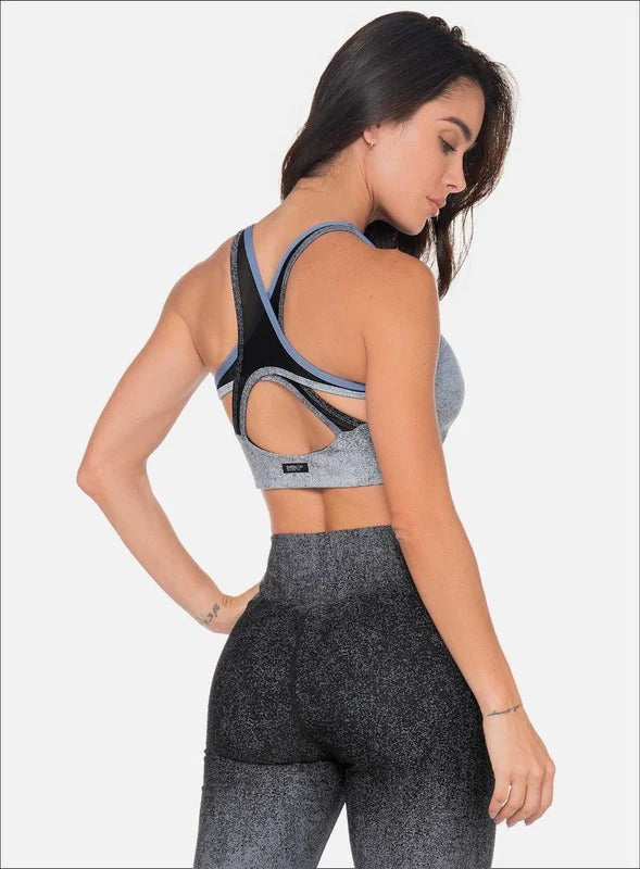 TOP DEPORTIVO POLIAMIDA JACQUARD CON EFECTO DEGRADE