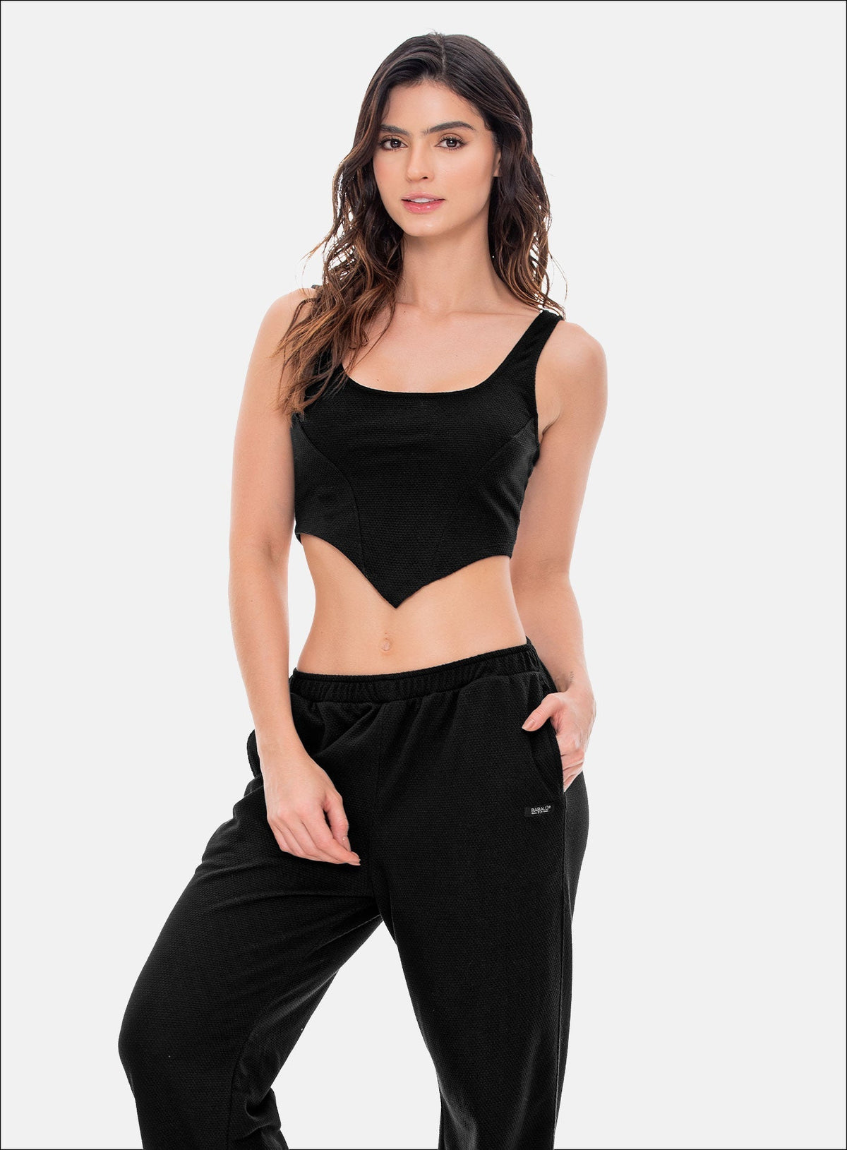 Top deportivo para mujer, marca BABALÚ, referencia 107983, vista detalle. Compra al por mayor en int.babalu.com.co en USD.