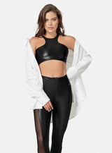 TOP DEPORTIVO MUJER  TELA APARIENCIA CUERO TALLA S - M